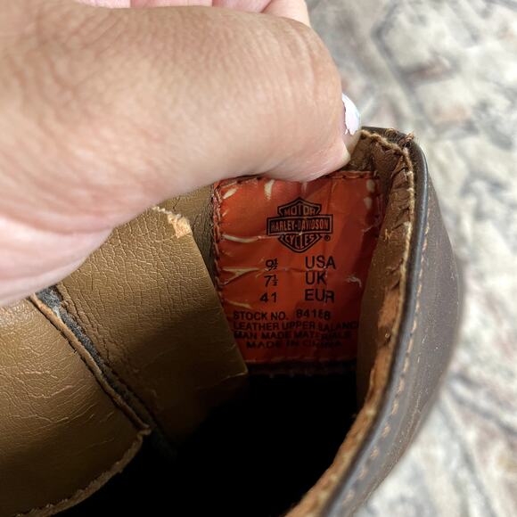 Harley Davidson Ashby Square Toe Harness Motorcycle Brown Leather Boots SZ 9.5 - Picture 6 of 12